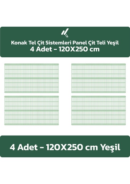 ÇİT SİSTEMLERİ 4 ADET PANEL ÇİT TELİ 120X250 CM