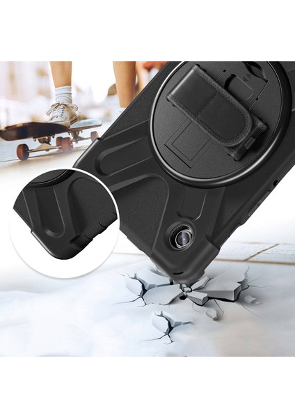 Samsung Galaxy Tab A9 Zırhlı Armour Defender Askılı Kılıf SM-X110 modelleri