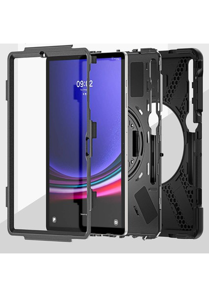Samsung Galaxy Tab S9 Fe Plus Zırhlı Armour Defender Askılı Kılıf Sm- X610 modelleri