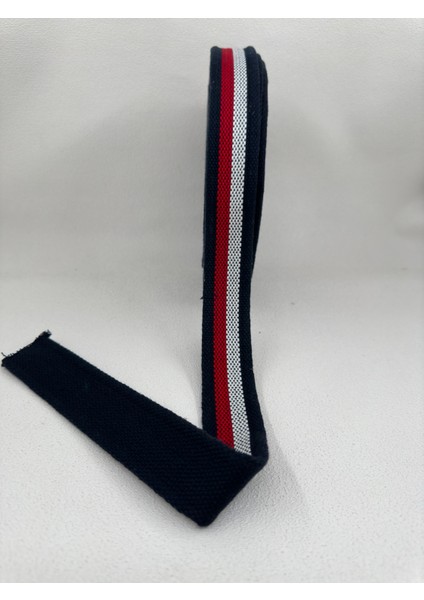 3.3 cm Kolon Şerit-5 Metre-(Çizgili Renk:lacivert-Kırmızı-Beyaz)
