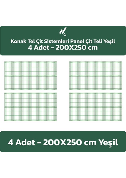 ÇİT SİSTEMLERİ 4 ADET PANEL ÇİT TELİ 200 X 250 CM