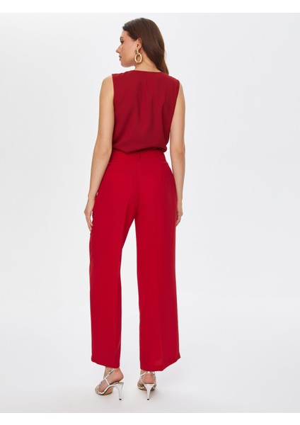 Wıde Leg Fıt Şık Krep Pantolon 69473