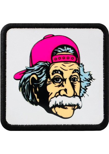 Unisex Çok Renkli Değiştirilebilir Şapka Sticker- Einstein Pink Cap Tasarım