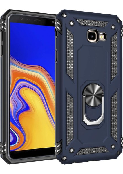 Samsung Galaxy J4+ Plus Kılıf Vega Yüzüklü Standlı + Ekran Koruyucu
