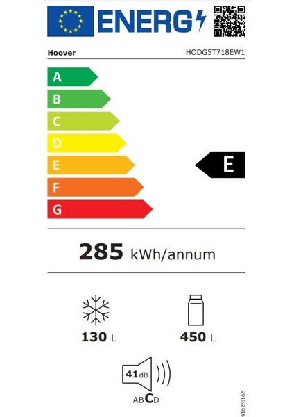 HODG5T718EW1 E Enerji Sınıfı 580 Lt Wi-Fi Bağlantılı No Frost Buzdolabı