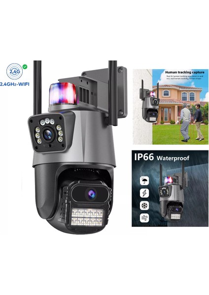 Ip Kamera 4mp Sabit 4mp Hareketli Sensör Siren Dış Ortam Speed Dome Akıllı Kamera 8x Zoom