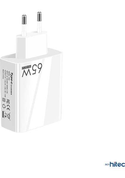 65W 2 Type-C + 3 Usba Toplam 5 Çıkışlı Tecno TCD-M11 Usb-A To Micro 2A Kablolu Şarj Aleti Beyaz SR104