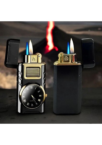 Kişiye Özel Isim ve Söz Baskılı Rüzgar Geçirmez Saatli Gazlı Tasarım Çakmak indirimleri