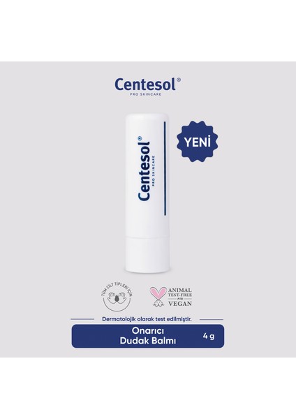 Centesol Onarıcı Nemlendirici Besleyici Dudak Balmı Spf 50+ 4 G ( Centella Asiatica, Coconut Oil )