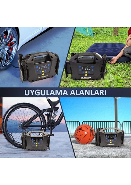 MC34259 11.1VOLT/2.5AH.120PSI Ayarlanabilir Dijital Basınç Göstergeli Şarjlı Lastik&yatak Şişirme Pompası