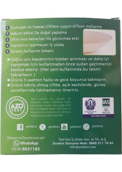 Yeni Inci Vakumlu Göğüs Ucu Bandı 0070