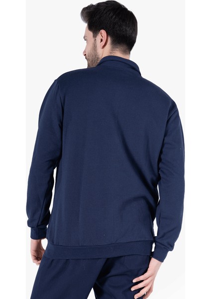 Yıldırımlar İki İplik Polo Yaka Cepli Sweatshirt