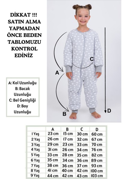 Kız Erkek Çocuk Kalın Elyaf Dolgulu Premium Kalite 2.5 Tog Desenli Uyku Tulumu fiyatları