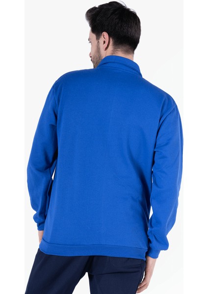 Yıldırımlar İki İplik Polo Yaka Cepli Sweatshirt