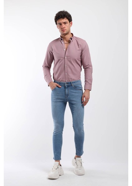 Erkek Tim Slim Fit Jean Pantolon Açık Mavi