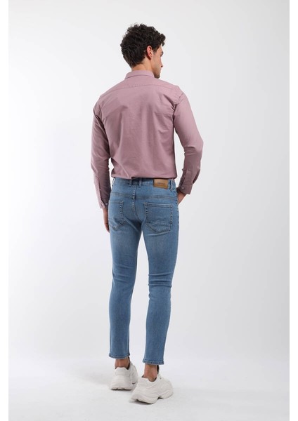 Erkek Tim Slim Fit Jean Pantolon Açık Mavi