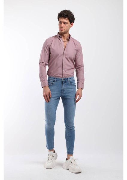 Erkek Tim Slim Fit Jean Pantolon Açık Mavi