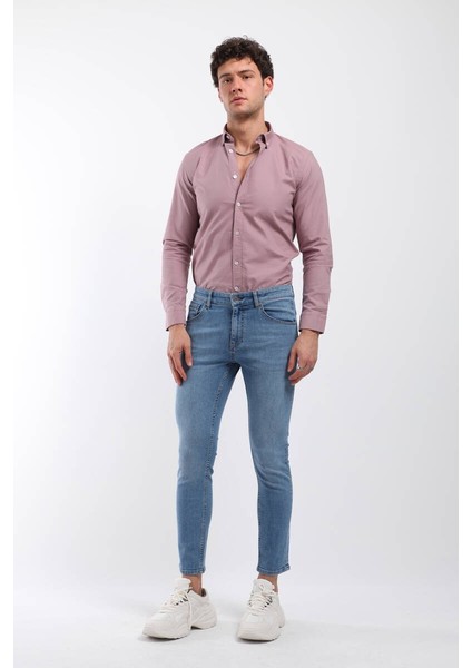 Erkek Tim Slim Fit Jean Pantolon Açık Mavi