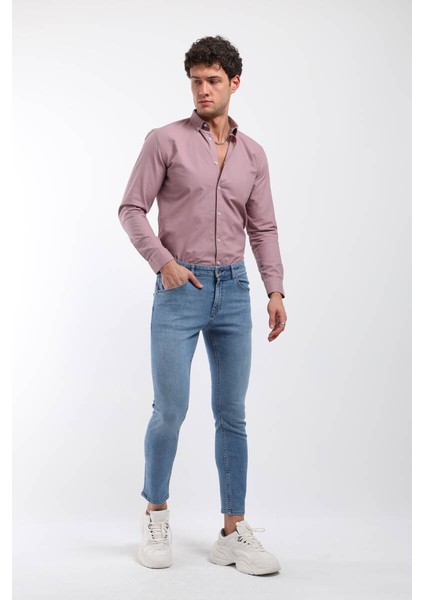 Erkek Tim Slim Fit Jean Pantolon Açık Mavi