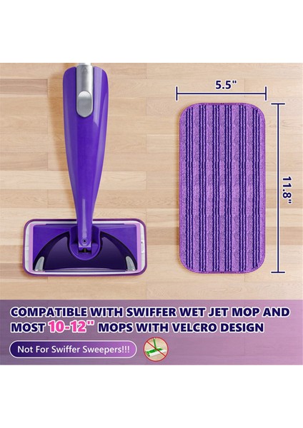 Swiffer Wet Jet ile Uyumlu Yeniden Kullanılabilir Paspas Pedleri, Islak Jet Pedleri Yedekleri, Mikrofiber Yedek Pedler 4'lü Paket Mor (Yurt Dışından) fırsatları