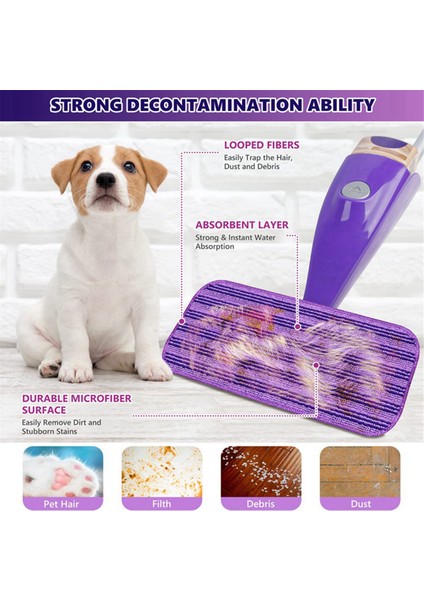 Swiffer Wet Jet ile Uyumlu Yeniden Kullanılabilir Paspas Pedleri, Islak Jet Pedleri Yedekleri, Mikrofiber Yedek Pedler 4'lü Paket Mor (Yurt Dışından) indirimleri