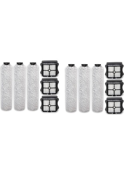 Tineco Floor One S3 ve Ifloor 3 Kablosuz Islak Kuru Süpürge ile Uyumlu 6x Yedek Rulo Fırça ve Filtre Kiti (Yurt Dışından)