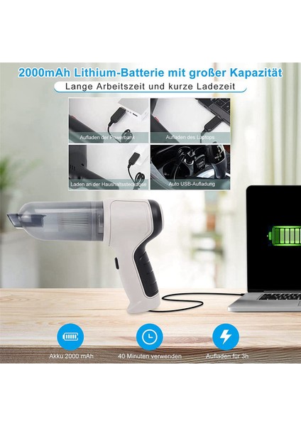 2x 4ın1 120W Akülü Hava Üfleyici El Taşınabilir Hava Silgi Mini 9000PA Kablosuz Araba Elektrikli Süpürge Siklonik Emme (Yurt Dışından) fiyatları