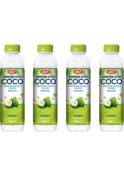 Coconut Drink Hindistan Cevizli Içecek 500ML 4'lü Set
