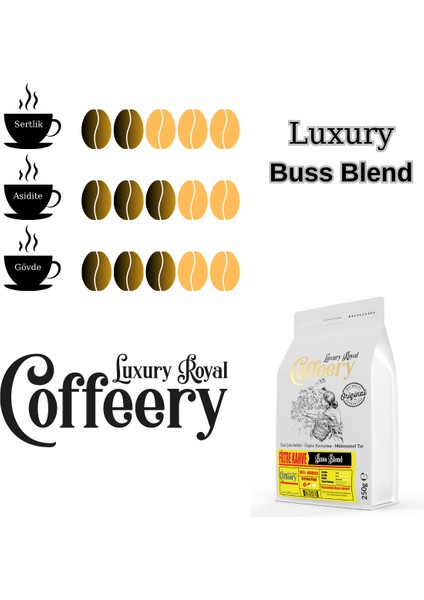 Royal Buss Blend Yoğun Aromalı Kahve (Çekirdek)
