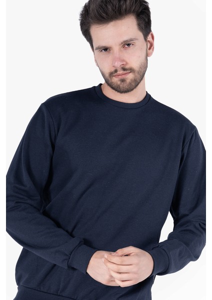 Yıldırımlar 2 İplik Bisiklet Yaka Sweatshirt