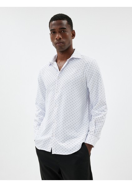 Slim Fit Gömlek Uzun Kollu Pamuk Karışımlı modelleri