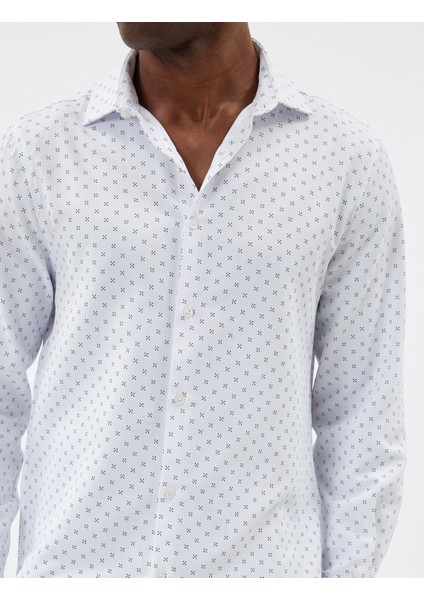 Slim Fit Gömlek Uzun Kollu Pamuk Karışımlı indirimleri