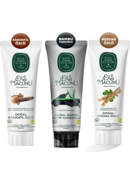 Bambu Karbon - Misvak Özlü - Karanfil Özlü Diş Macunu 90 ml (3 x 90 ml)