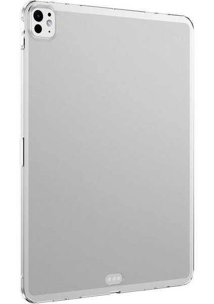 iPad Pro 11 M4 2024 Uyumlu Şeffaf Silikon Kılıf Esnek Tpu Kapak Arkası Buzlu Tablet Kılıfı