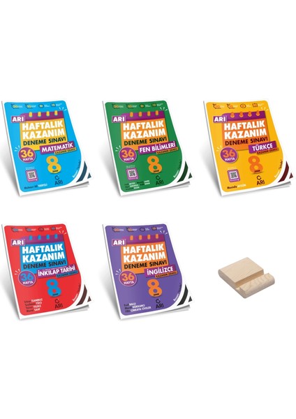 Arı Yayıncılık LGS 8. Sınıf Matematik Fen Türkçe İnkılap ve İngilizce Haftalık Denemeler 5'li Set