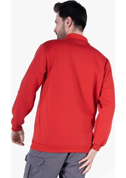 Yıldırımlar 3 İplik Polo Yaka Fleto Cepli Sweatshirt