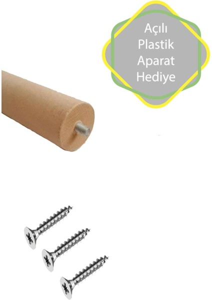 Ahşap Ham Ayak 50 cm 4/'lü Set Kütük Masa Orta Sehpa Zigon Ayağı