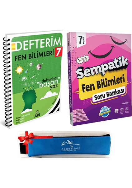 7. Sınıf Sempatik Fen Bilimleri Soru ve Arı Fen Bilimleri Defterim+Kalemlik 2 Kitap