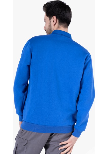 Yıldırımlar 3 İplik Polo Yaka Fleto Cepli Sweatshirt