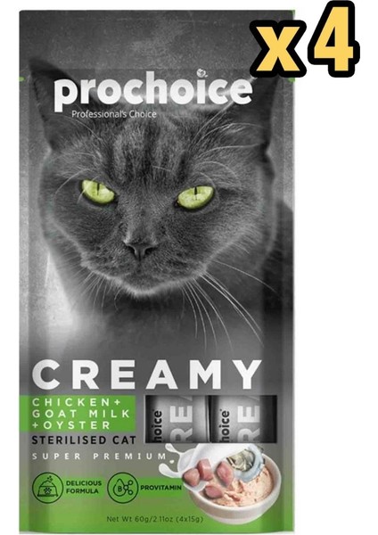 Creamy Tavuklu Keçi Sütlü Likit Ödül 4 x 15 gr x 4 Adet