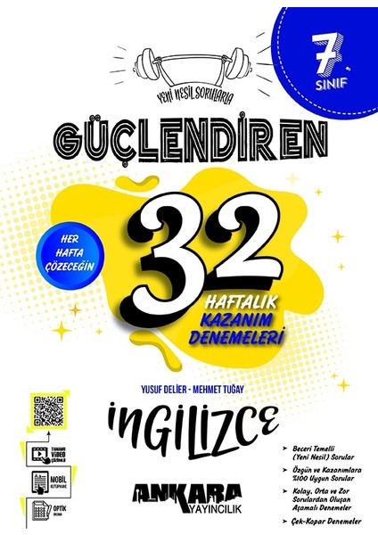 Ankara Yayıncılık 7. Sınıf Güçlendiren 32 Haftalık Ingilizce Kazanım Denemeleri 2024-2025 Güncel Baskı