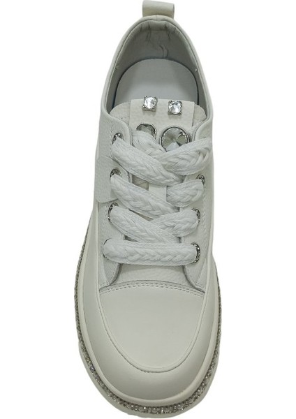 Beyaz Deri Kadın Sneaker Spor Ayakkabı fırsatları