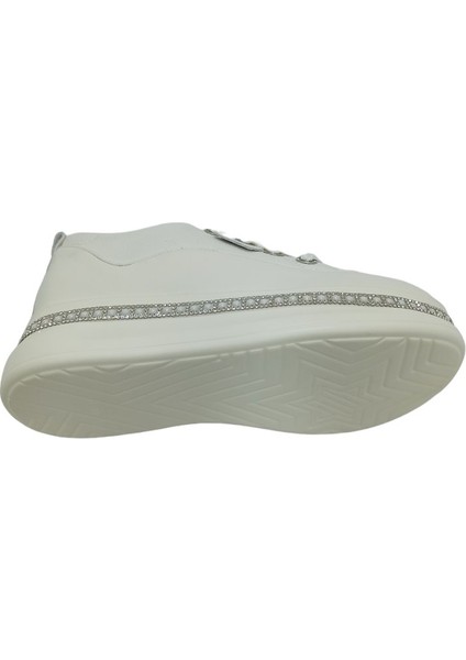 Beyaz Deri Kadın Sneaker Spor Ayakkabı indirimleri