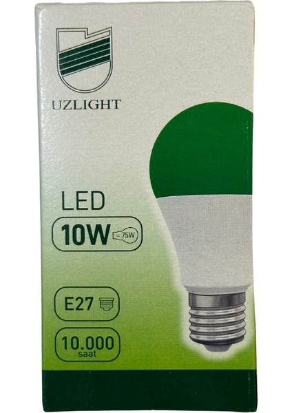 10W(75W) 8200K (Yeşil Işık) E27 Duylu LED Ampul (10 Adet)