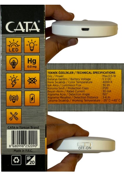 CT-5180 4000K (Günışığı) Mıknatıslı Kabin LED Aydınlatma (10 Adet)