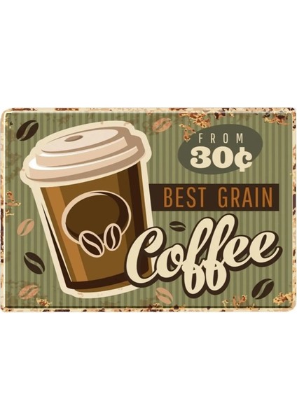 Koleksiyon Best Grain Coffee Metal Plaka Levha 20X30CM