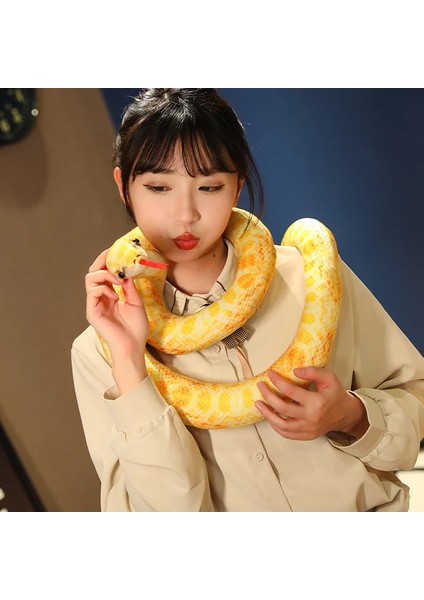 160 cm Yapay Python Peluş Oyuncak Uzun Yılan Sarı Turuncu Yeşil Python Peluş Oyuncak Dekorasyon Ev Tatil Dekorasyon (Yurt Dışından)