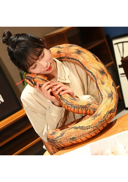 160 cm Yapay Python Peluş Oyuncak Uzun Yılan Sarı Turuncu Yeşil Python Peluş Oyuncak Dekorasyon Ev Tatil Dekorasyon (Yurt Dışından)