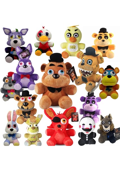 Boding Store Beş Gece Freddy'nin Fnaf Sevimli Peluş Oyuncak Oyunu Bebek 18 cm Bonnie Ayı Tilki Karikatür Dolması Doll Freddy Oyuncak Çocuk Hediye (Yurt Dışından)