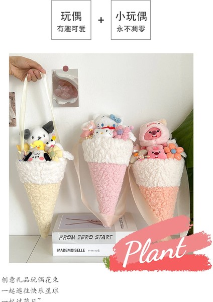 Kuromi Dondurma Bebek Buketi Kawaii Peluş Oyuncak Hello Kitty Kız Doğum Günü Hediyesi Sevimli Çocuk Oyuncak Sanrio Peluş Oyuncak Loopy Bebek (Yurt Dışından) modelleri
